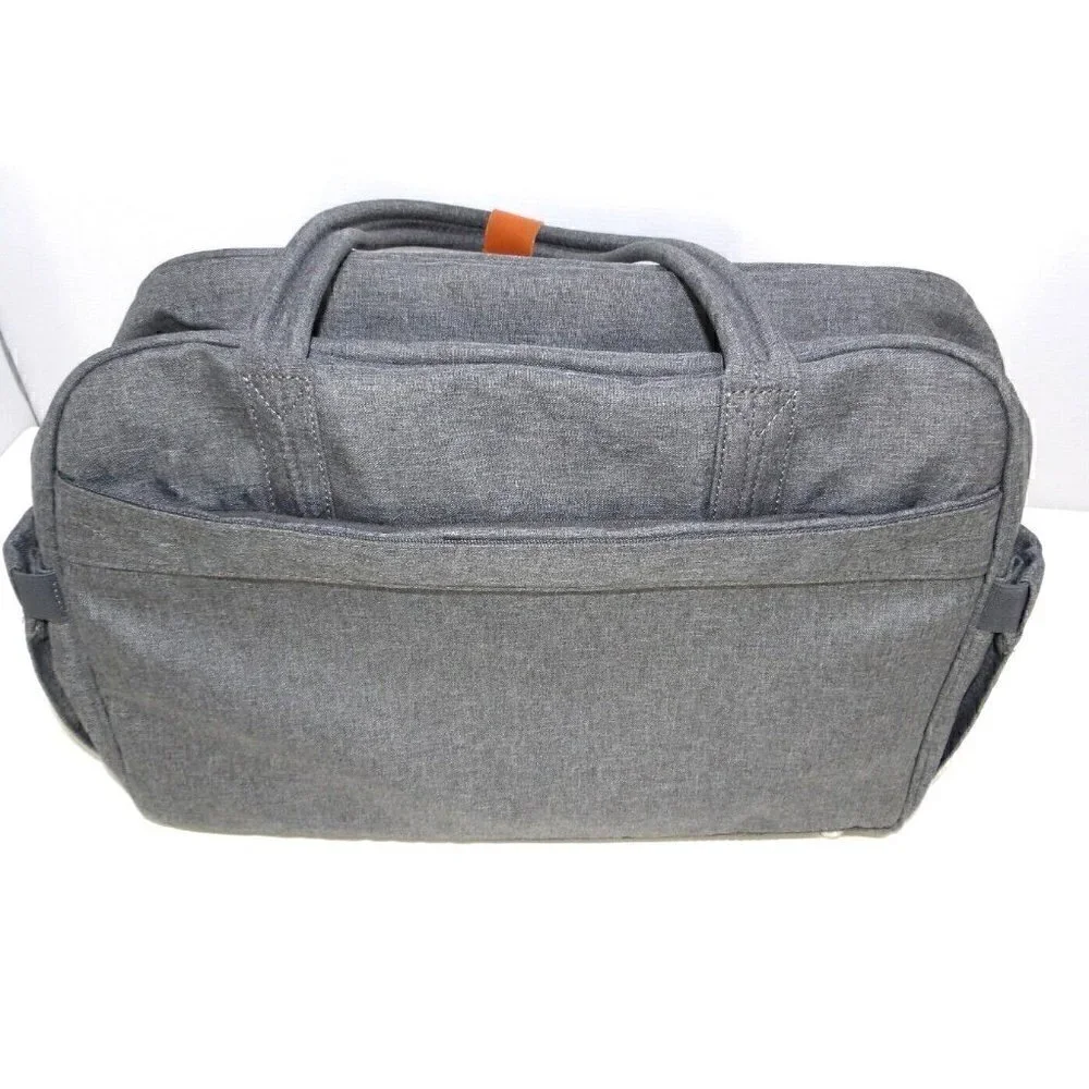 WELAVILA gray fabric diaper bag tote with shoulder strap and changing pad NEW!